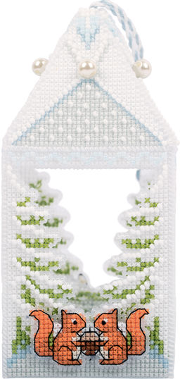 Набор для вышивания PANNA Новогодняя игрушка IG-7267 Лесной фонарь 7 х 15.5 см