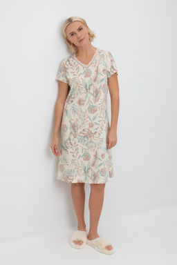 Е 10054/айвори,акварельные тропики сорочка ночная жен - Very neat фото 5