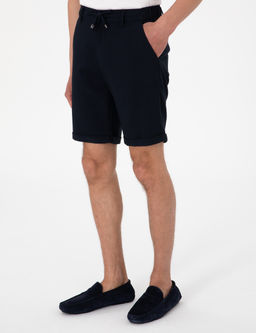 Lacivert Slim Fit Beli Lastikli Ba_c_kl_ Dokuma _ort
