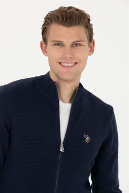 Мужской темно-синий базовый трикотажный кардиган - U.s. polo assn фото 2