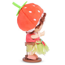 Виниловая кукла Baby Cute Flower с подставкой, 10 см "Клубника"