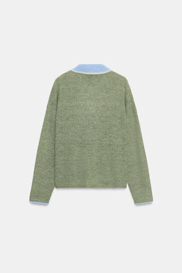 CONTRAST KNIT POLO SWEATER - Zara фото 9