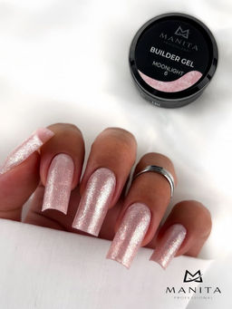 Manita Professional Гель моделирующий для ногтей с хлопьями юки / Builder Gel Moonlight №06, 15 мл