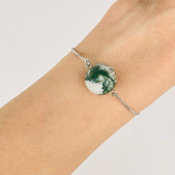 Браслет регулируемый с Моховым агатом - Радуга самоцветов фото 2