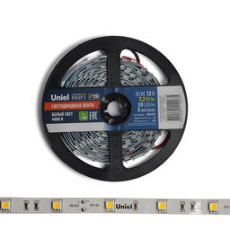 ULS-M22-5050-30LED/m-10mm-IP20-DC12V-7,2W/m-5M-4000K PROFI Гибкая светодиодная лента на самоклеящейся основе. Катушка 5м. в герметичной упаковке. Белый свет(4000К). ТМ Uniel.