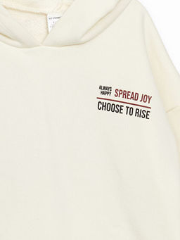 Kap??onlu Bask?l? Erkek ?ocuk Sweatshirt