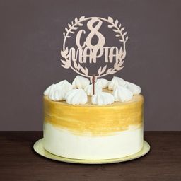 Цена за 6 шт. Топпер деревянный ассорти С 8 марта, МИКС - Страна карнавалия фото 3