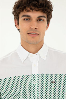 U. S. Polo Assn / Мужская зеленая рубашка с длинным рукавом - U.s. polo assn фото 2