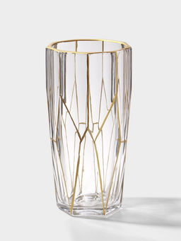 Ваза стекло настольная "Ронья" 23х11,5 см, прозрачно-золотой