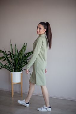 Платье-поло ФУТЕР 2хнитка ПЕНЬЕ, 95% хлопок, с длинным рукавом, - Knitka wear фото 4