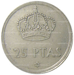 Монета 25 песет 1975 (78) года Испания