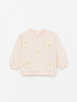 Bisiklet Yaka ?i?ekli Desenli K?z Bebek Sweatshirt - Waikiki фото 3