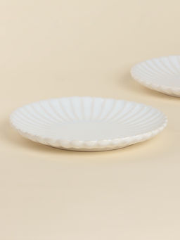 Тарелки десертные SL Home «Нимфея», набор 2 шт., d=20 см, керамика, тёплый белый