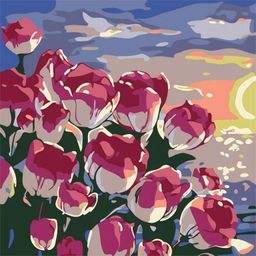 Картина по номерам на подрамнике Draw Me! Pink roses, (20*20 см)