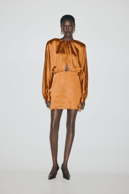 Vestido drapeado de sat?n - H&m фото 4