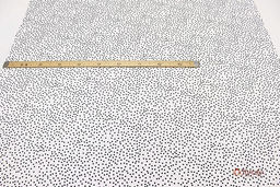 Штапель Россыпь черного среднего гороха на белом, ш.1.43м, вискоза-100%, 100гр/м.кв - Купава фото 5