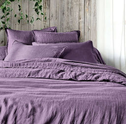 Постельное белье вареный хлопок - Сирень 2 сп. с Евро простыней (нав.70х70)