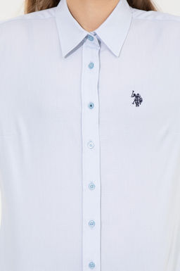 U. S. Polo Assn Женская голубая базовая рубашка с длинным рукавом - U.s. polo assn фото 18