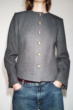 BLAZER ENTALLADA CUELLO REDONDO / Gris - Zara фото 6