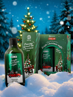 Новогодний подарочный набор косметики Bright Christmas night: гель для душа 300 мл и соль для ванны 200 мл, URAL LAB