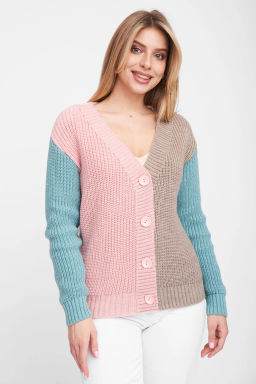 ЗЛАТА Жакет В 1554/мятно-розовый микс