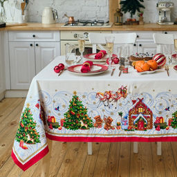 Набор новогодний «Новогодняя сказка»: скатерть 150×180 см ±3 см с ГМВО, салфетка 40×40 см-8 шт., 100% хлопок