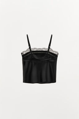 SATIN TOP WITH LACE INSERTS - Zara фото 5
