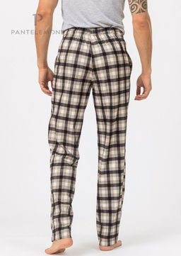 Мужские брюки PDB-164 Клетка бежевая/черная - Pantelemone фото 3