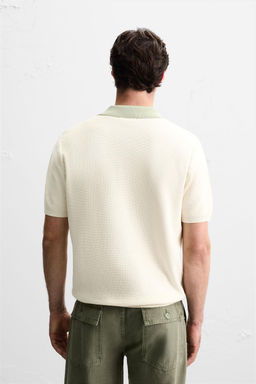 CONTRAST KNIT POLO SHIRT - Zara фото 3