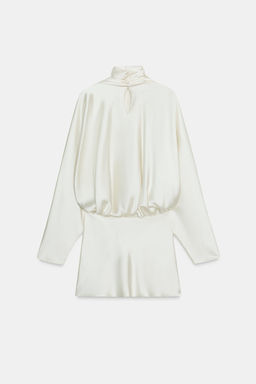 SATIN FOULARD SHORT DRESS - Zara фото 8