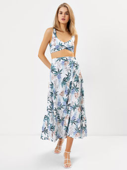 Топ женский с цветочным принтом цветы на белом 112841 - Mark formelle фото 4