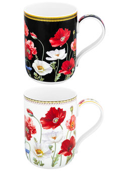 Набор кружек 2 пр. 400 мл 11,5*7,5*10,5 cм Маки + Маки на черном - Elan gallery фото 3