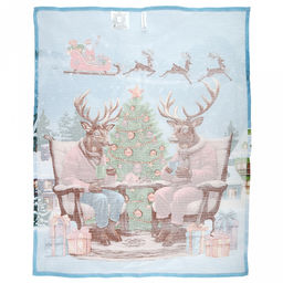 Салфетка хозяйственная 50х60см "Праздник к нам приходит" 2, рогожка 171г/м2, хлопок 100%, без упаковки, "Домашняя мода" (Россия)