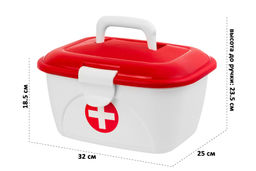 Контейнер 32*25*18,5 см Аптечка с крышкой с 2-мя защелками +вкладыш (бело-красн)(650) - Elan gallery фото 9