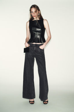 Z1975 LOOSE WIDE-LEG JEANS WITH SHINY BEADS