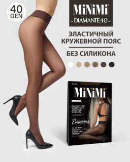 DIAMANTE 40 (кружевной пояс) (60/1) - cappuccino