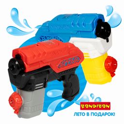 Водный пистолет на батар., Bondibon "Наше Лето", светящ, автоматич. стрельба водой, водозащита корпу