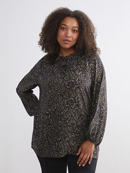 Ba?lamal? Yaka Desenli Bluz