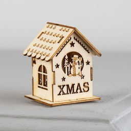 Ёлочная игрушка Домик со снеговиком, 6х4.5х4.5 см, от батареек, свечение тёплое белое - Luazon lighting фото 2