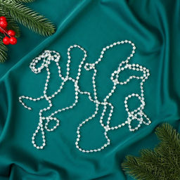 Цена за 2 шт. Бусы на ёлку Льдинка, длина 2.7 м, d=5 мм, прозрачные, перламутровые