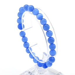 Браслет из кошачьего глаза шарик 8мм цв.лазурный, 15см - Радуга камня фото 4