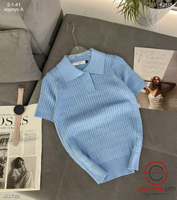 Женская футболка поло однотонная