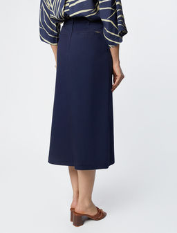 Юбка-миди из хлопка с разрезом - Vilatte фото 4