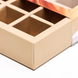 Цена за 5 шт. Коробка под 9 конфет с обечайкой Кофе с молоком, 13,7 х 13,7 х 3,5 - UPAK LAND фото 5