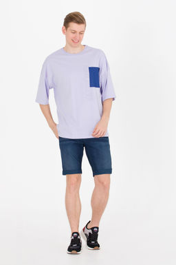 U. S. Polo Assn Мужская сиреневая футболка оверсайз с круглым вырезом - U.s. polo assn фото 3