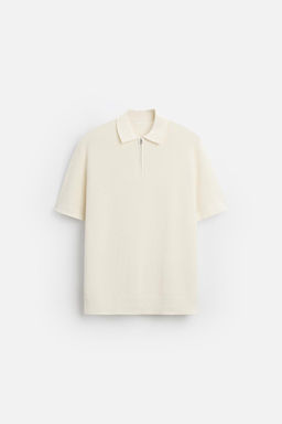 PEARL KNIT POLO SHIRT WITH ZIP - Zara фото 14