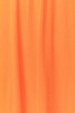 Turuncu Belden Ac?lan Sifon Astarl? Midi Dokuma Elbise TWOSS24EL00541