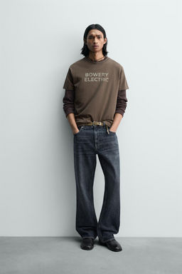 FADED TEXT BOXY FIT T-SHIRT - Zara фото 9