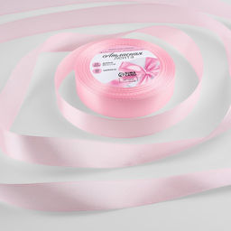 Цена за 4 шт. Лента атласная, 20 мм, 23±1 м, пастельно-розовая №43