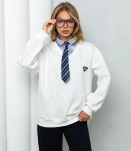 Свитшот #КТ759, белый